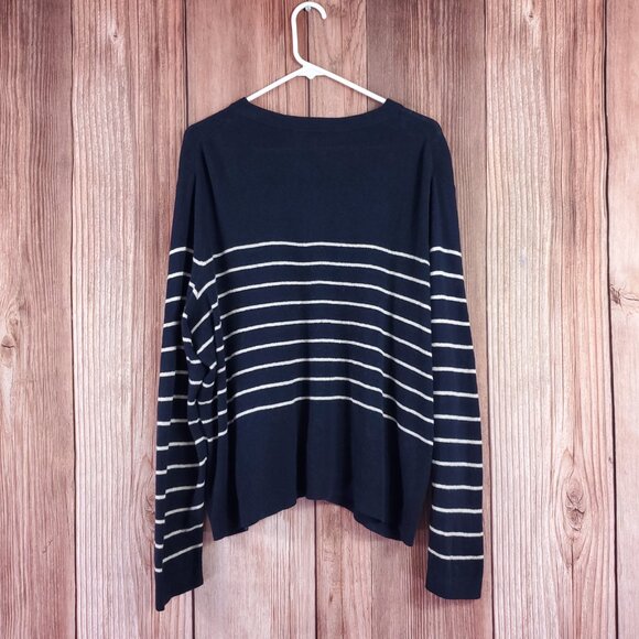 Nili Lotan Target Womens 1X Striped Crewneck Pullover Cashmere Blend Sweater - Picture 6 of 15